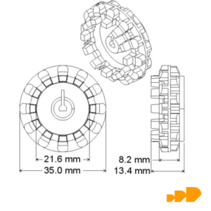 Par de ruedas Pololu 42×19mm #1090 Pololu